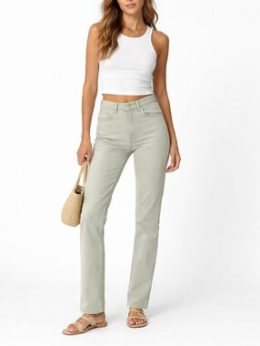 Hudson Jeans Sage Green Slim Straight  Minimalist Designer Denim Size 29